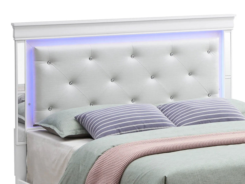 Bed With LED Light Accents Headboard by HouseOfZazla