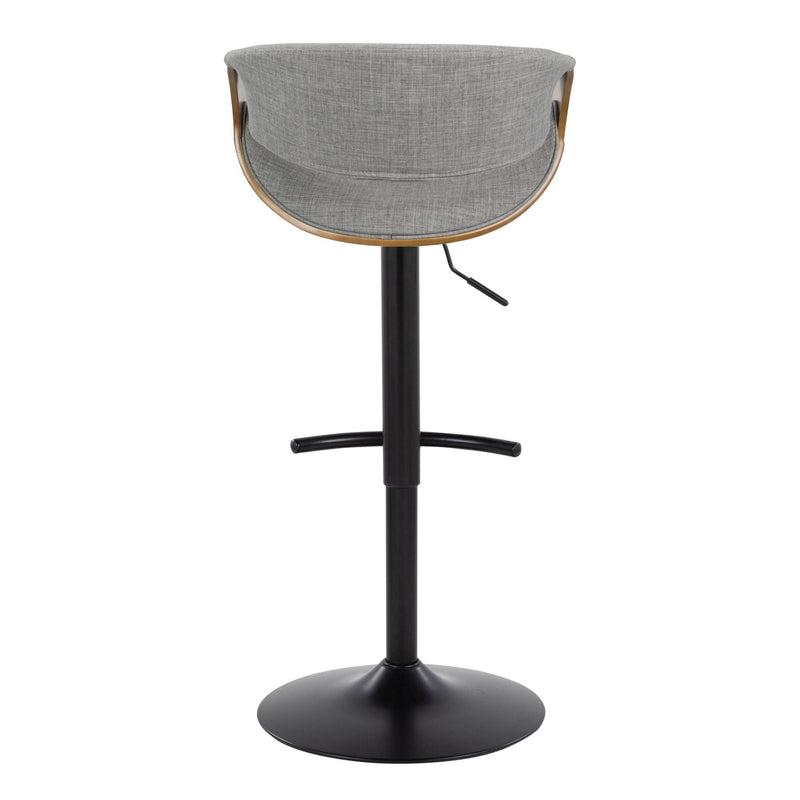 Curvo - Mid Century Modern Adjustable Barstool With Swivel & Rounded T Footrest (Set of 2) by Unique Piece Furniture