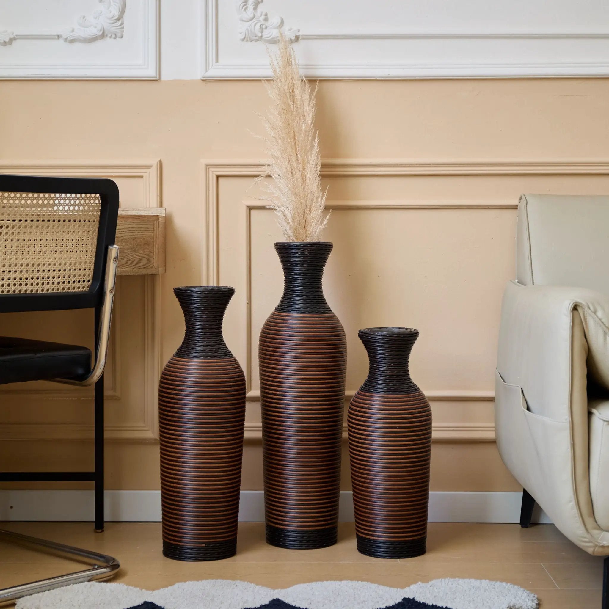Classic And Neat Floor Vase, High Independent Flower Stand (Set of 3) by HouseOfZazla