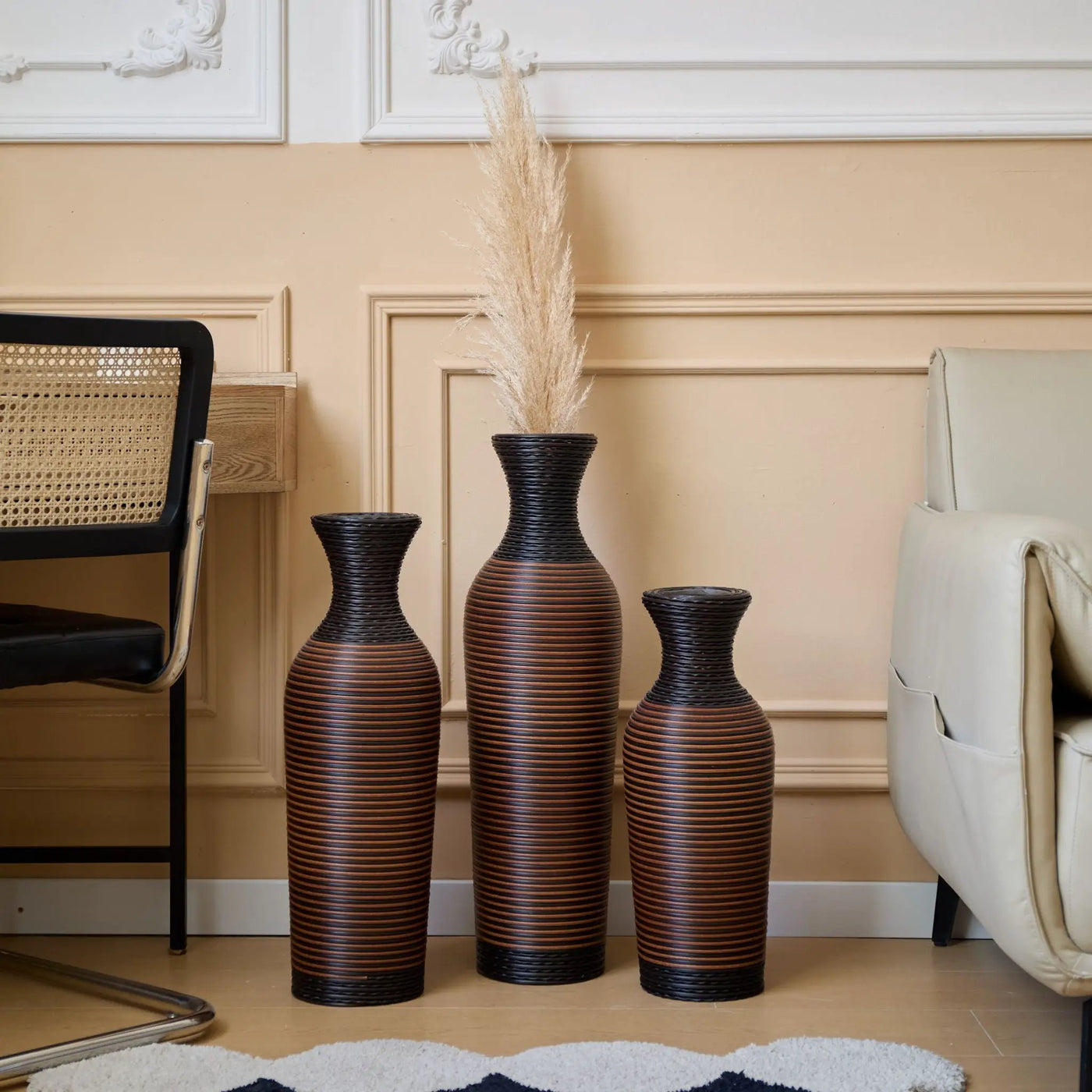 Classic And Neat Floor Vase, High Independent Flower Stand (Set of 3) by Unique Piece Furniture