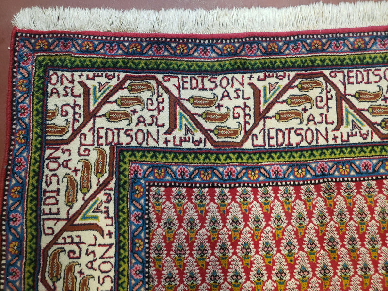 6x9 Finely Woven Turkish Tribal Rug, Boteh/Paisley Pattern, Red & Beige Area Rug, Vintage Wool Carpet, Entryway Rug, Hand-Knotted Foyer Rug by Jewel Rugs