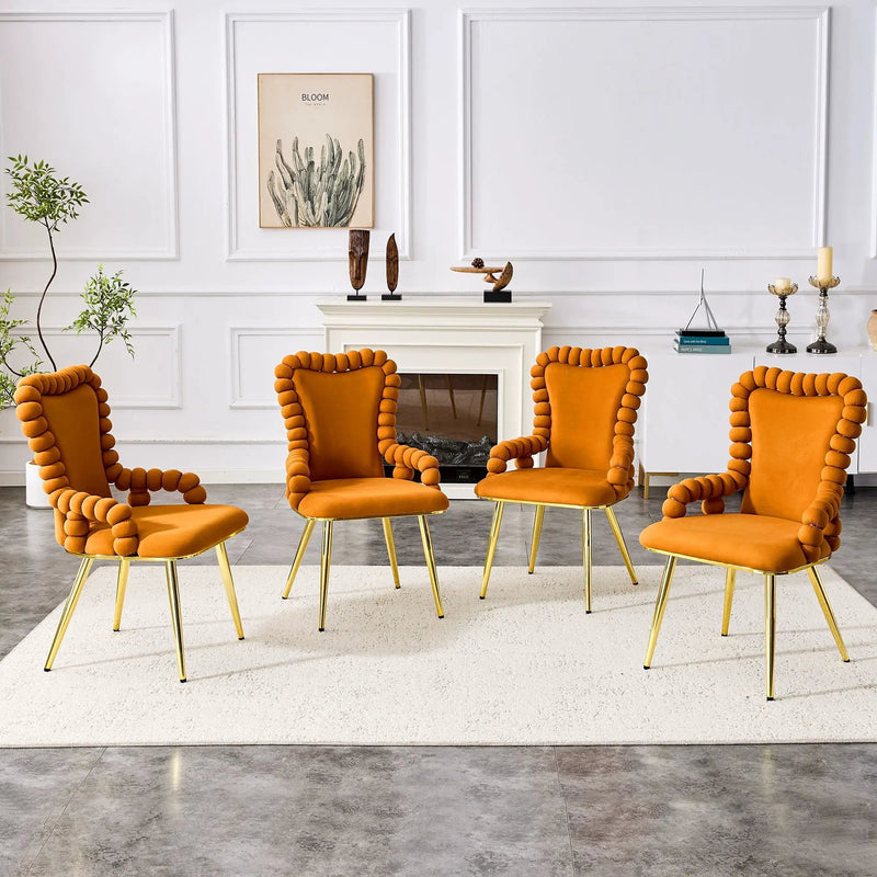 Puffy Bubble, Ball Chain Chair With Armrests For Dining Room (Set of 2) by Unique Piece Furniture