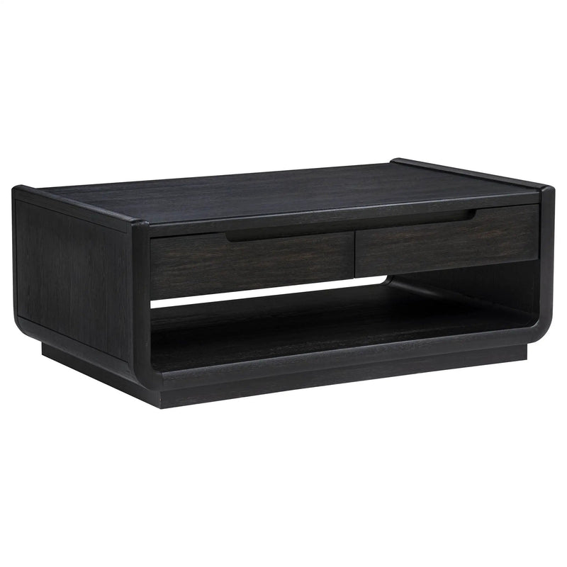 Leandro 2-drawer Wood Cocktail Coffee Table Burnished Black by Unique Piece Furniture