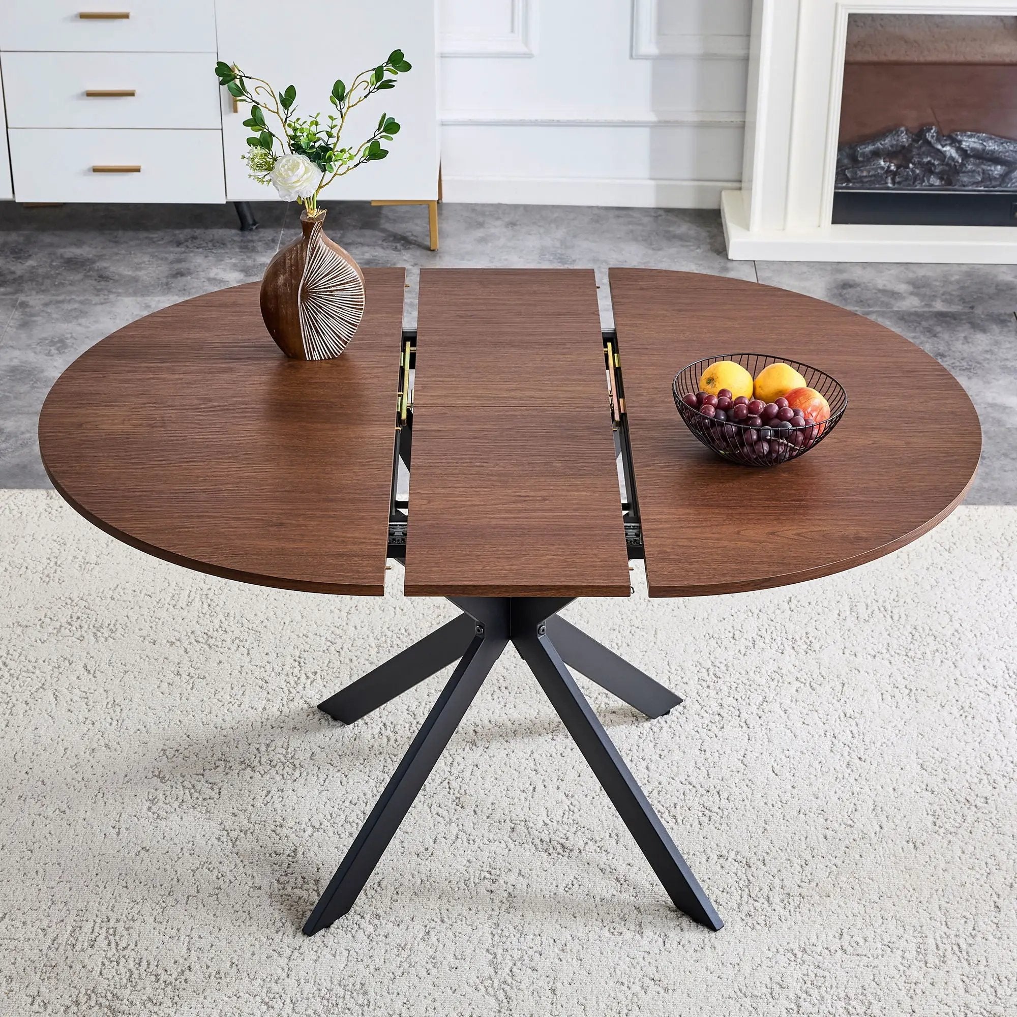 Extendable Round Dining Table - Walnut by Unique Piece Furniture