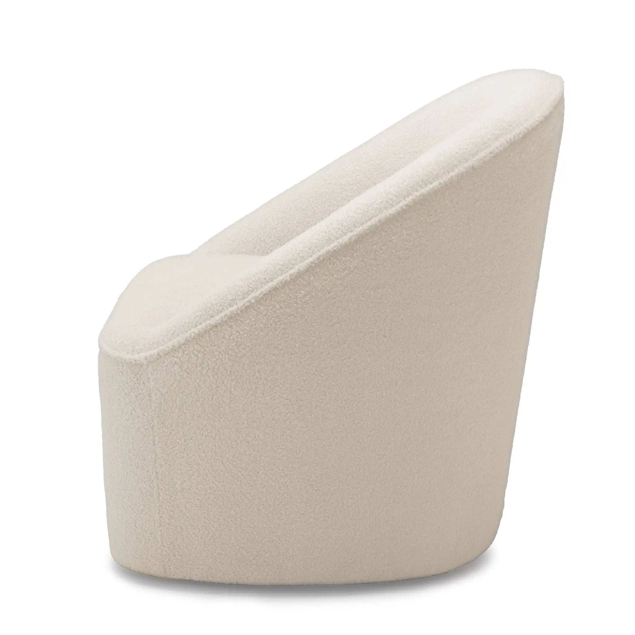 Anson - Swivel Chair With Soft Rounded Back - Off White by HouseOfZazla