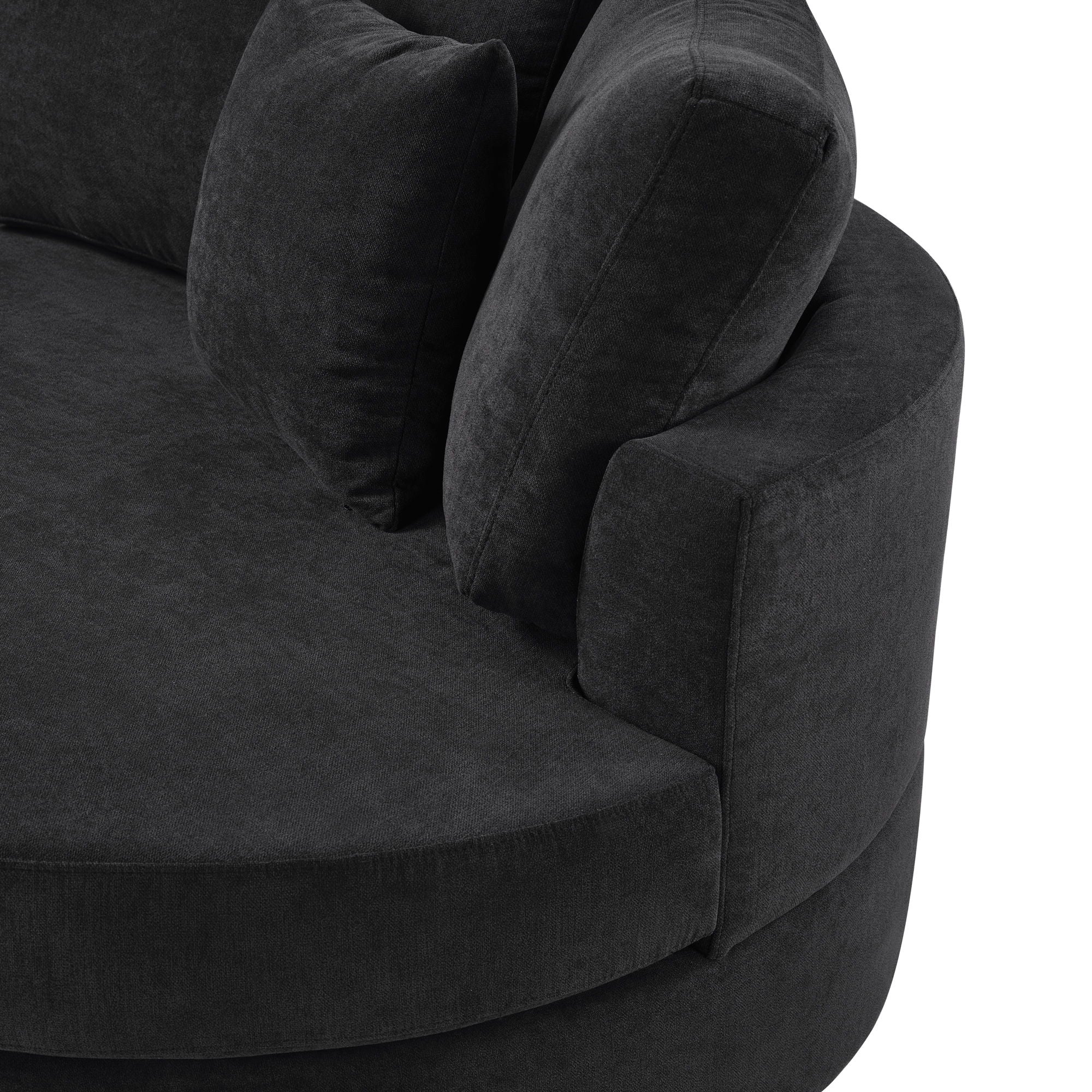 Modern 3 Seater Upholstered Sofa With Curved Design by HouseOfZazla