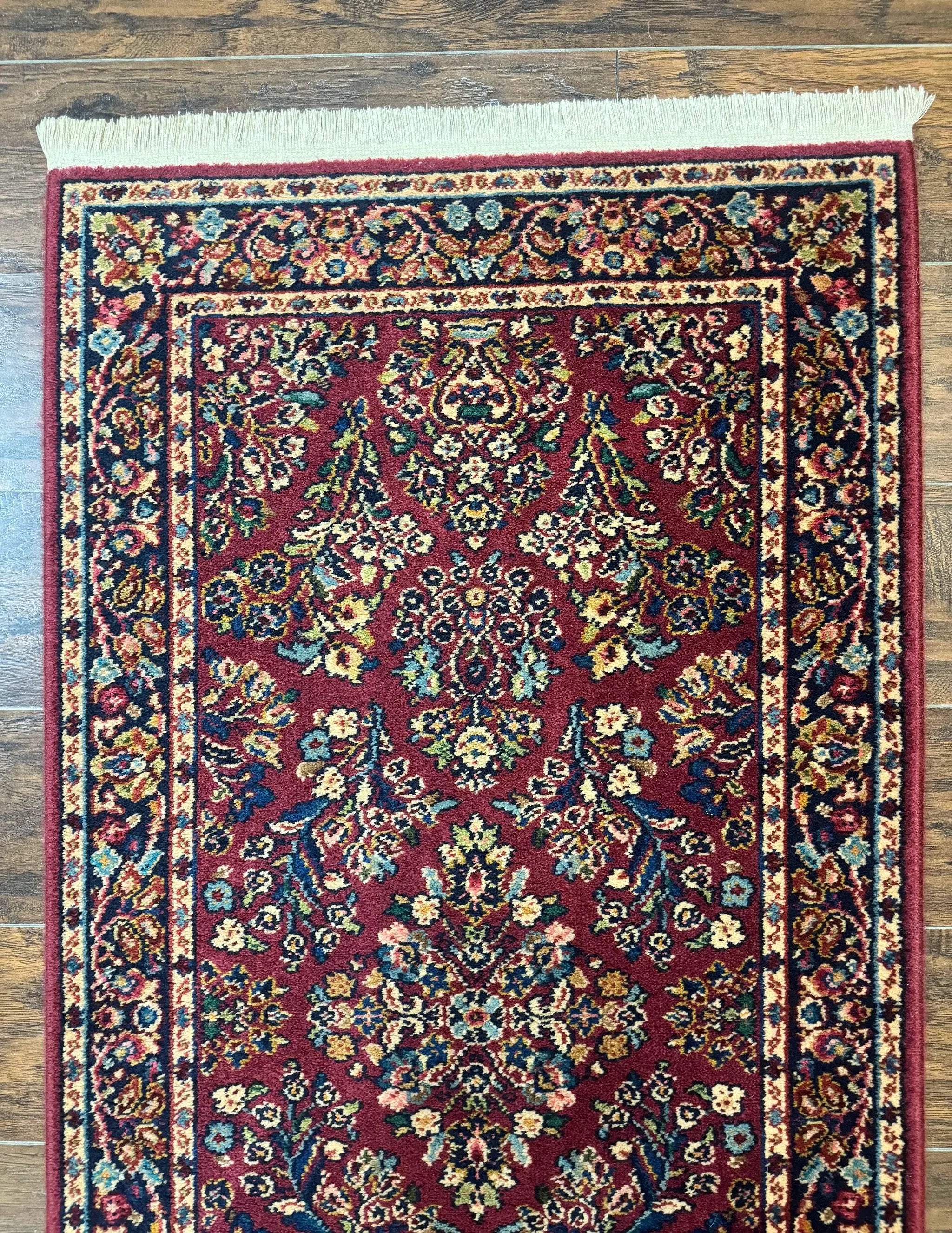 Karastan Runner Rug 2.6 x 8.6, Red Sarouk #785, Original 700 Series, Wool Karastan Runner Rug, Rare by Jewel Rugs