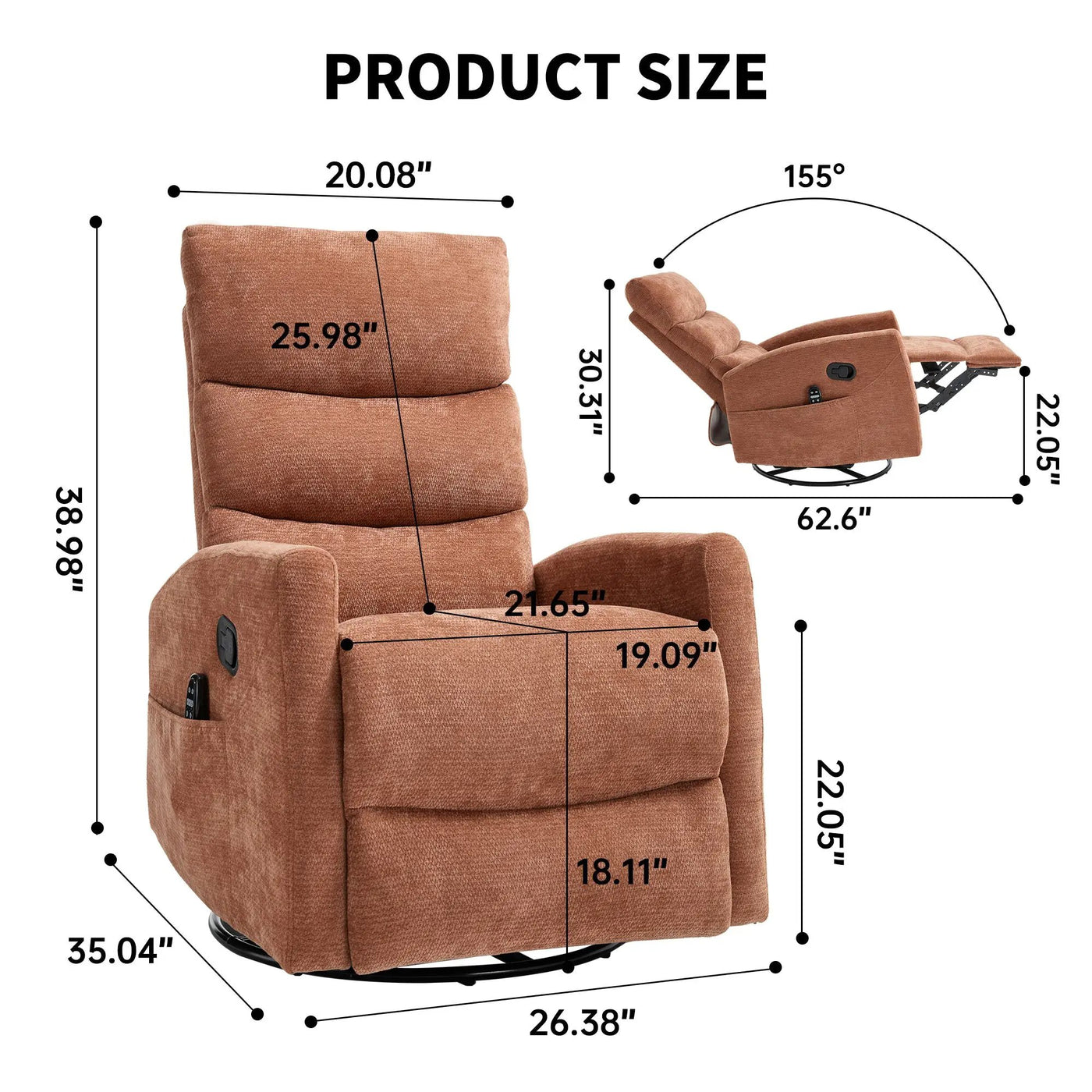 Heat Massage Manual Recliner Chair by HouseOfZazla