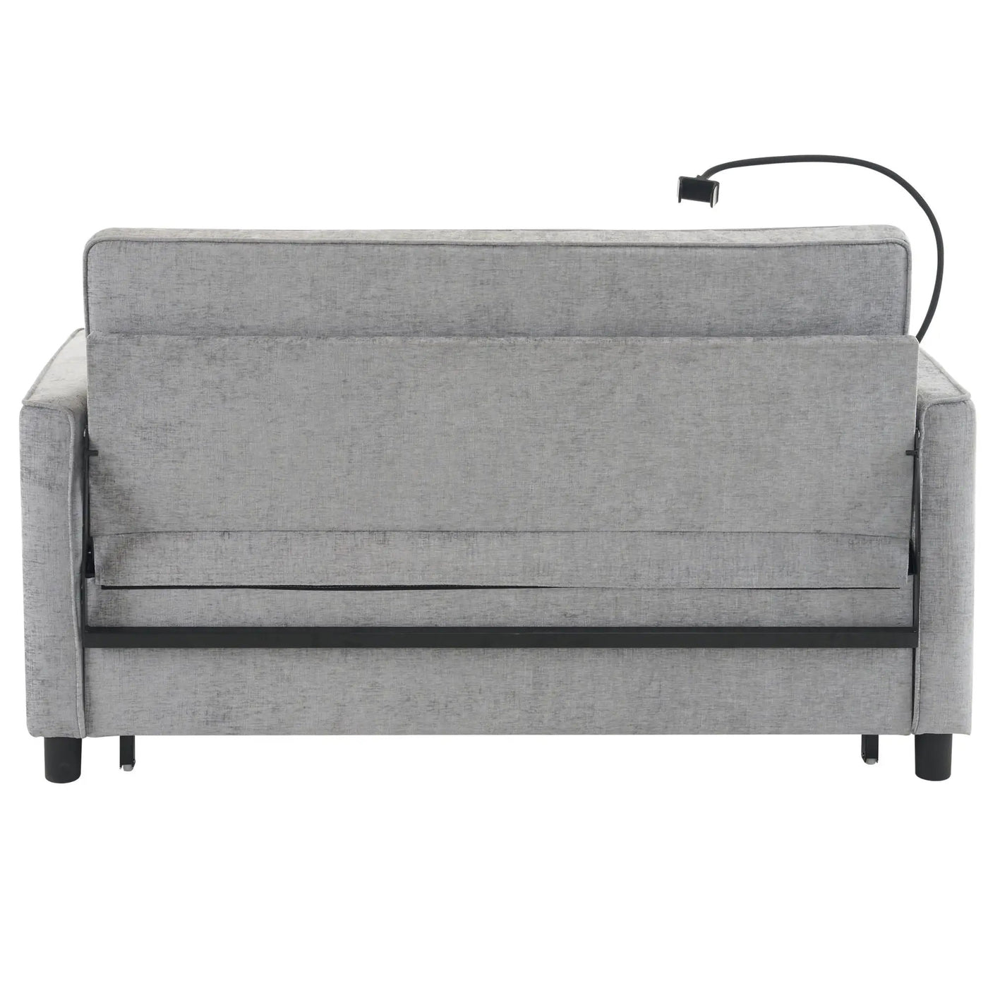 Pull-Out Sleeper Sofa With Reversible Backrest Cushion, Side Pockets, 2 USB Ports And A Phone Holder For Living Room by HouseOfZazla