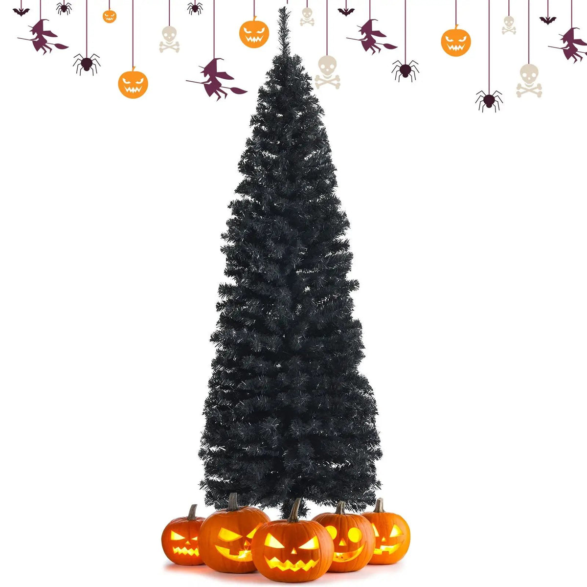 6 Feet Unlit Pencil Slim Tree Artificial Christmas Tree, photo 3 of 9