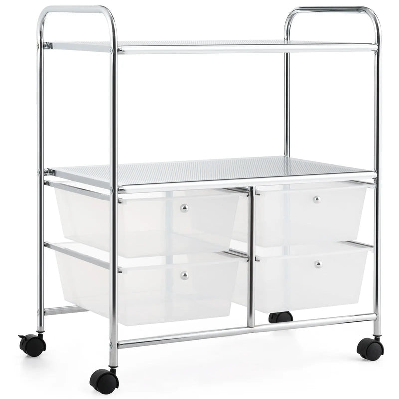 Mobile 4 Drawers Shelves Rolling Storage Cart Rack by DirectDeals