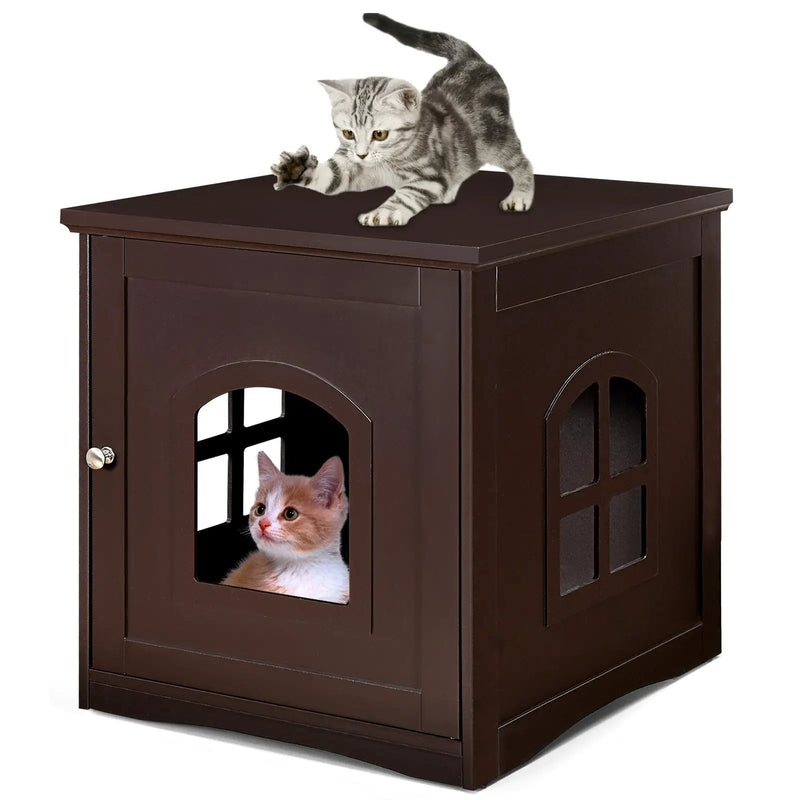 Side Table Nightstand Decorative Cat House by DirectDeals