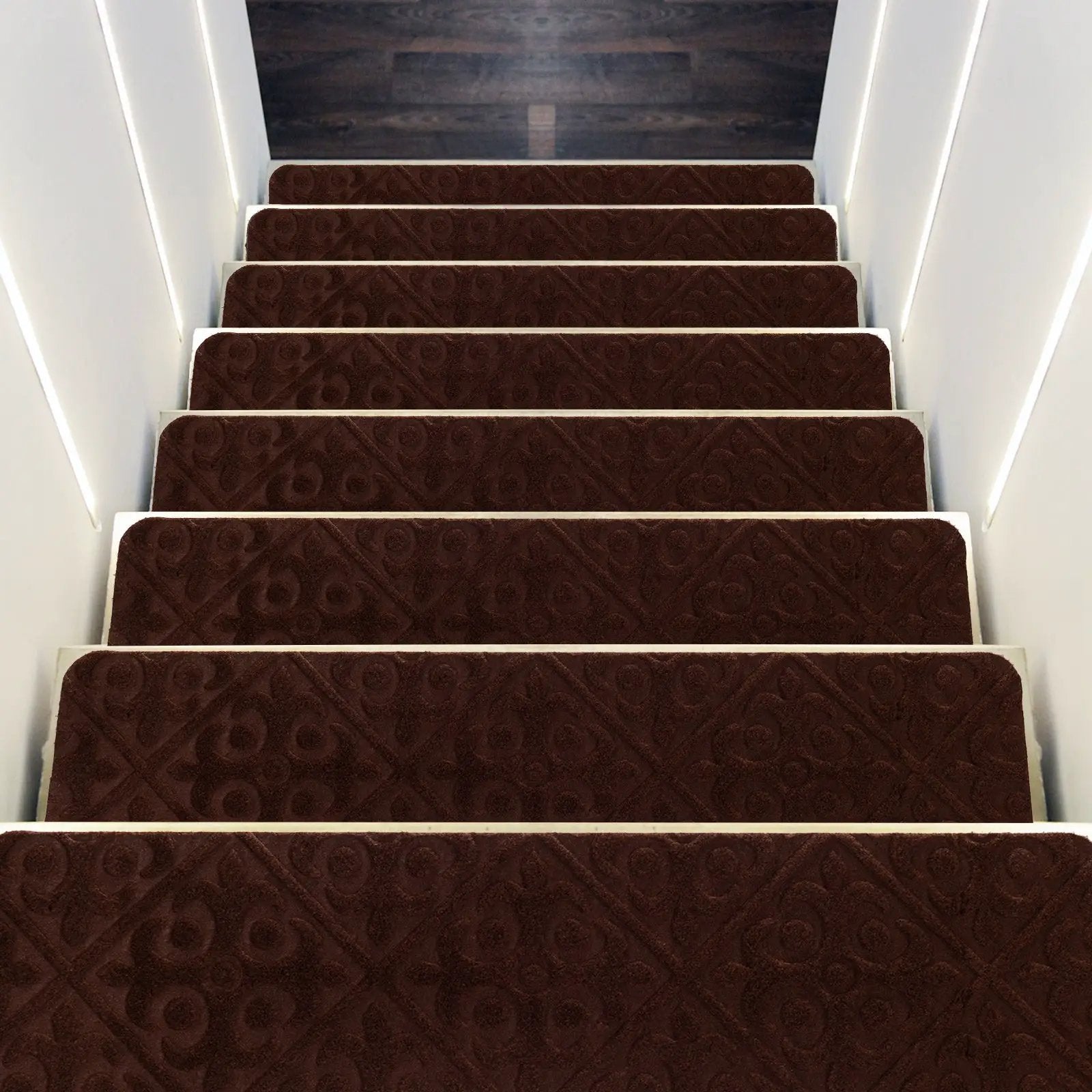 15Pcs Indoor Non-Slip Stair Carpet Mats for Wooden Steps by DirectDeals