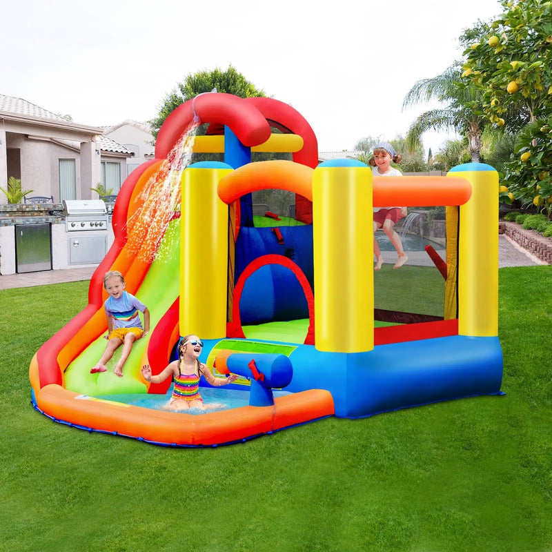 Inflatable Water Slide Bounce House with Pool and Cannon Without Blower by DirectDeals