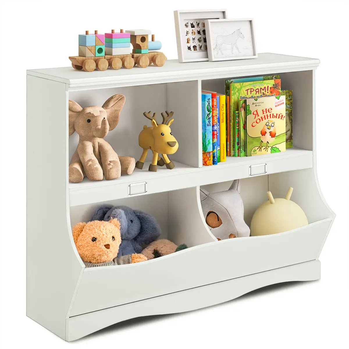 Kids Storage Unit Baby Toy Organizer Children Bookshelf Bookcase-White by DirectDeals