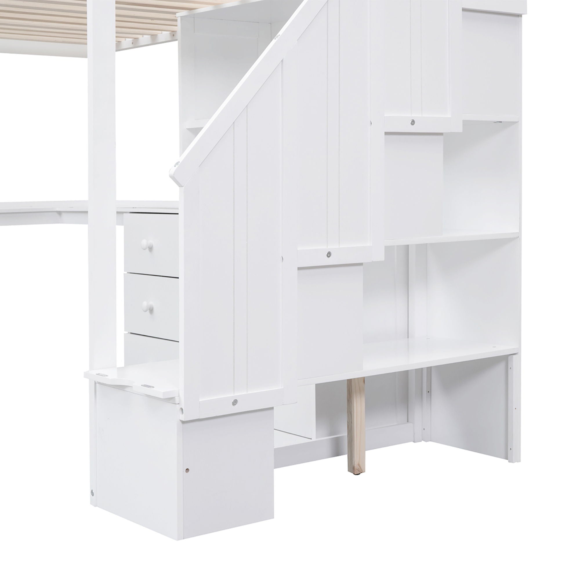 Loft Bed With L Shaped Desk, Drawers, Cabinet, And Storage Staircase by HouseOfZazla