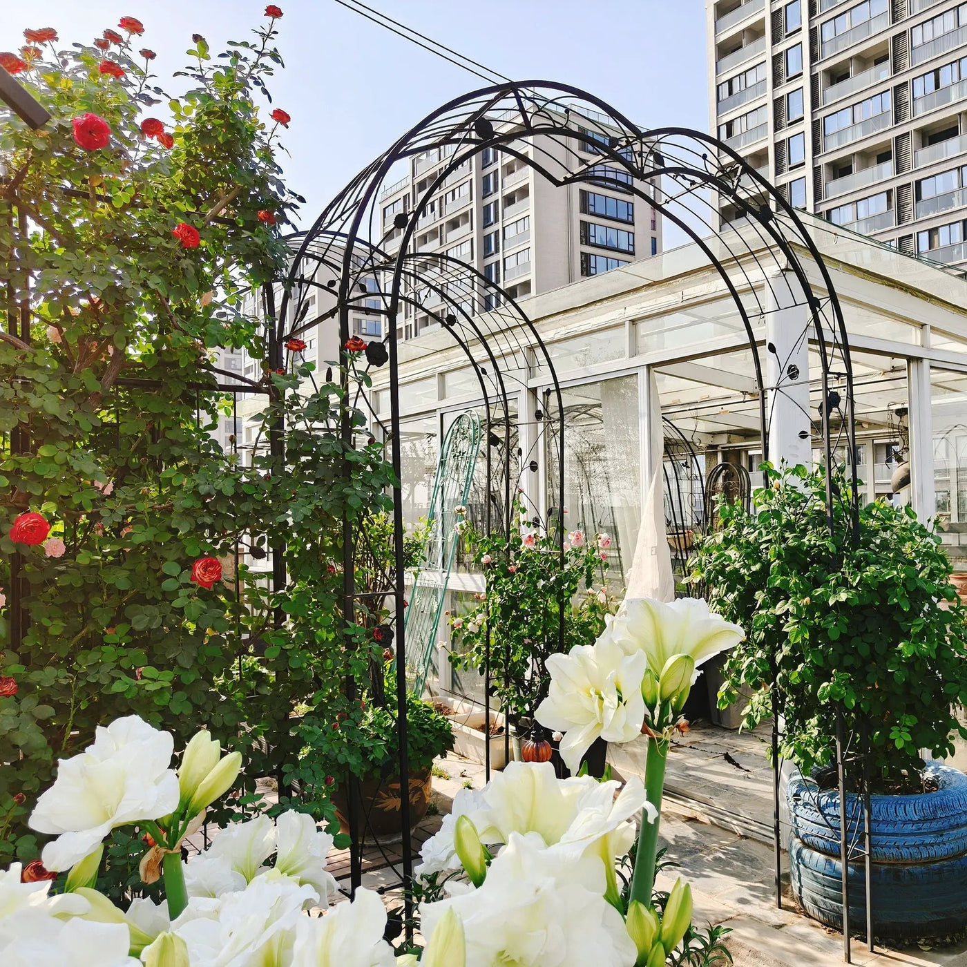 Metal Garden Arch Assemble Freely With 8 Styles Garden Arbor Trellis Climbing Plants Support Rose Arch by Unique Piece Furniture