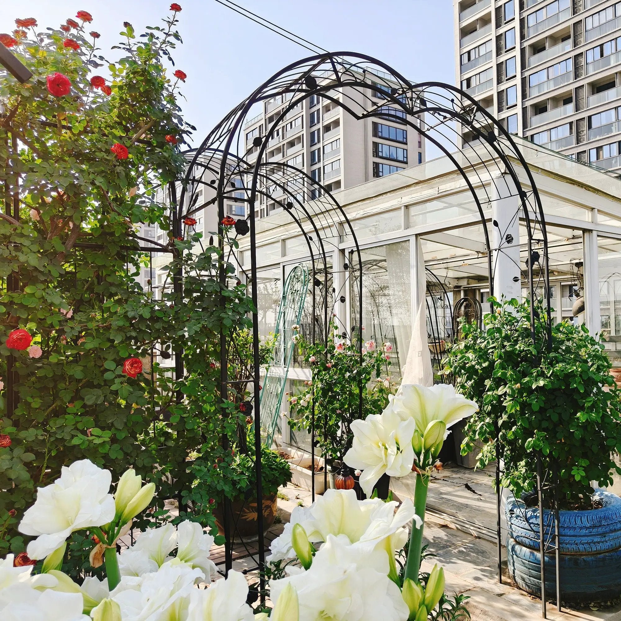 Metal Garden Arch Assemble Freely With 8 Styles Garden Arbor Trellis Climbing Plants Support Rose Arch by Unique Piece Furniture