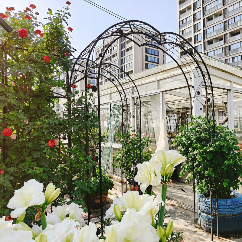 Metal Garden Arch Assemble Freely With 8 Styles Garden Arbor Trellis Climbing Plants Support Rose Arch by HouseOfZazla