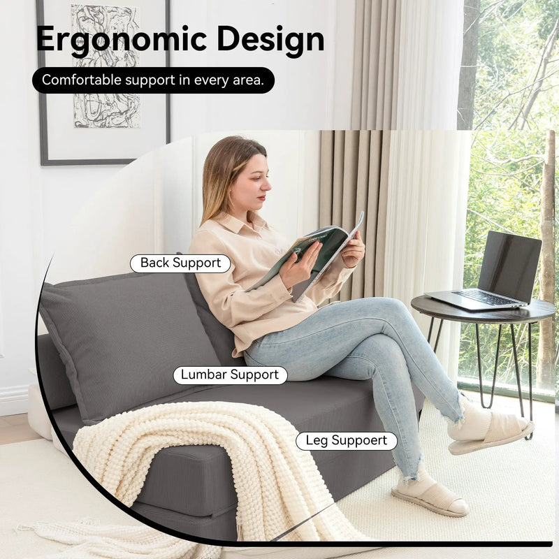 Foldable Sofa Bed Sleeper Lounge Chair with Pillow by HouseOfZazla