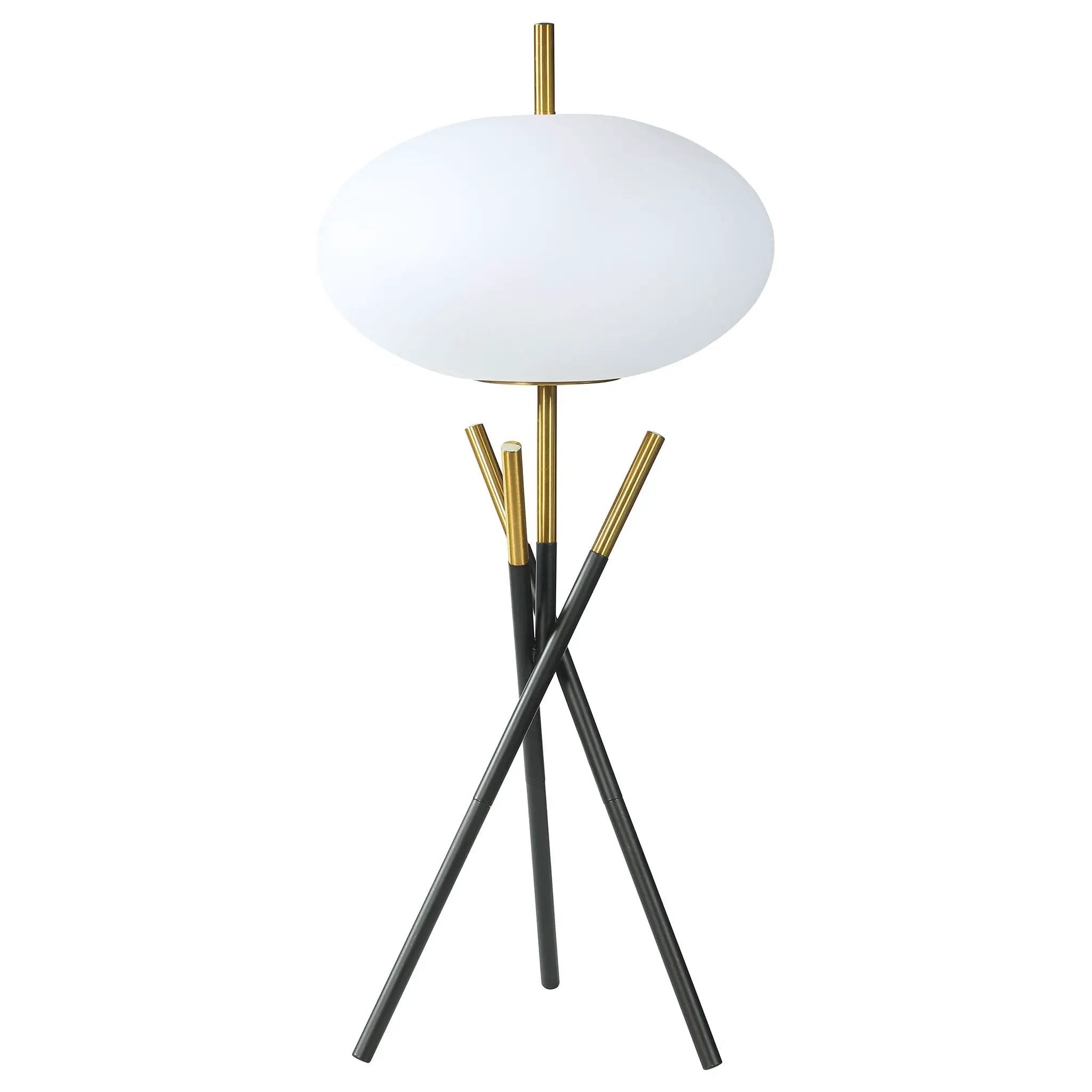 Clarendon - Orb Shade Tripod Table Lamp Desk & Bedside Lamp - Black by HouseOfZazla