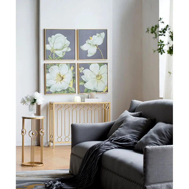 Botanical Wall Art Prints, Home Decor For Living Room Dining Room Bedroom Hallway (Set of 4) - Gray by Unique Piece Furniture