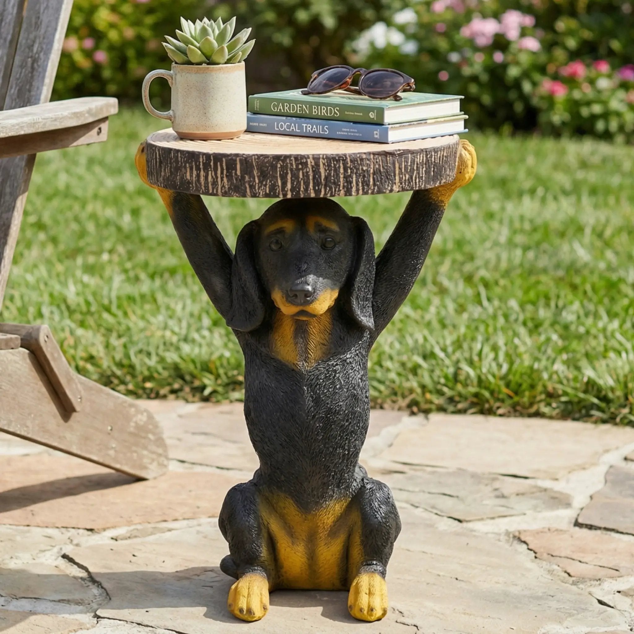 Whimsical Black Dog MGO Side Table by HouseOfZazla