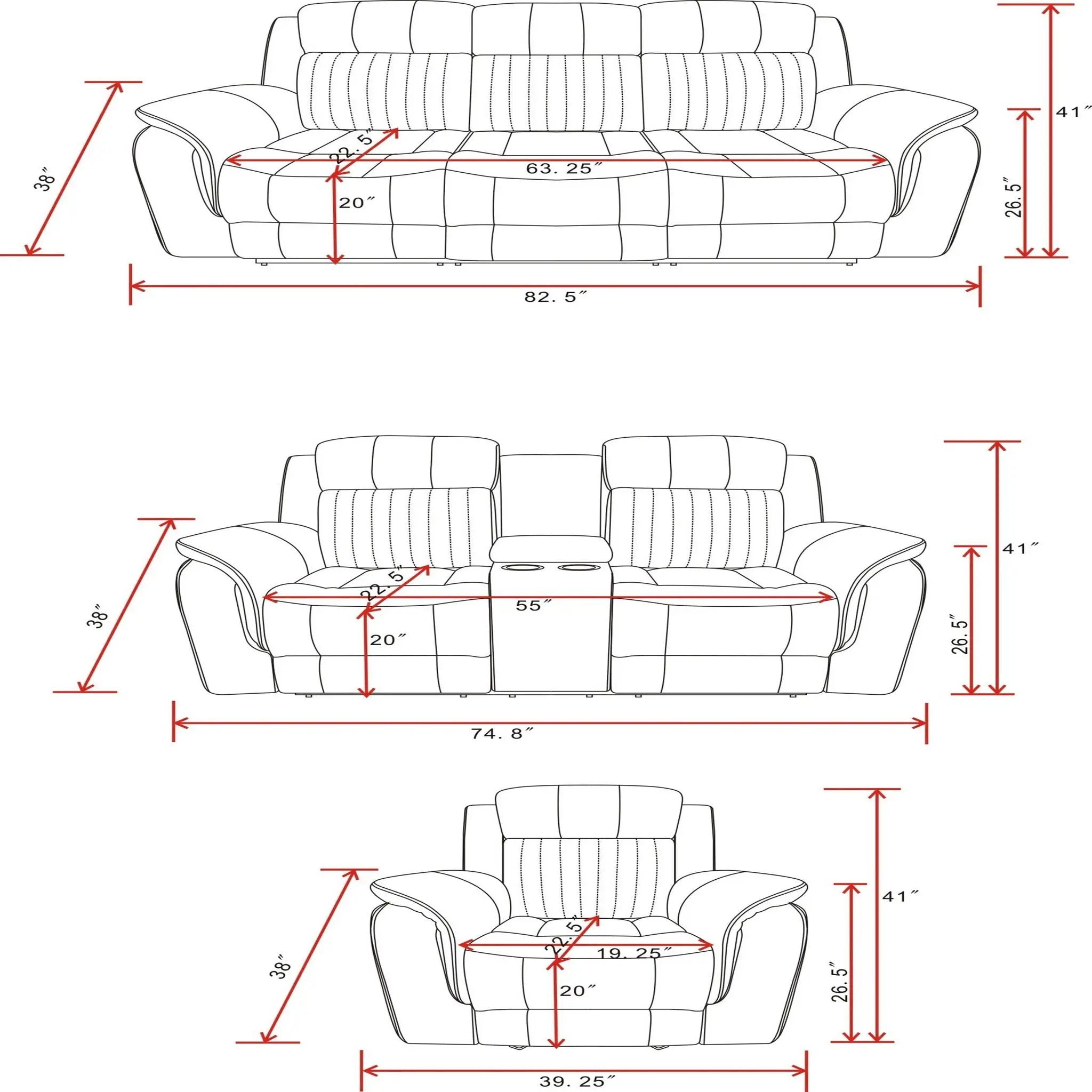 Steban - Console Reclining Loveseat - Gray by HouseOfZazla