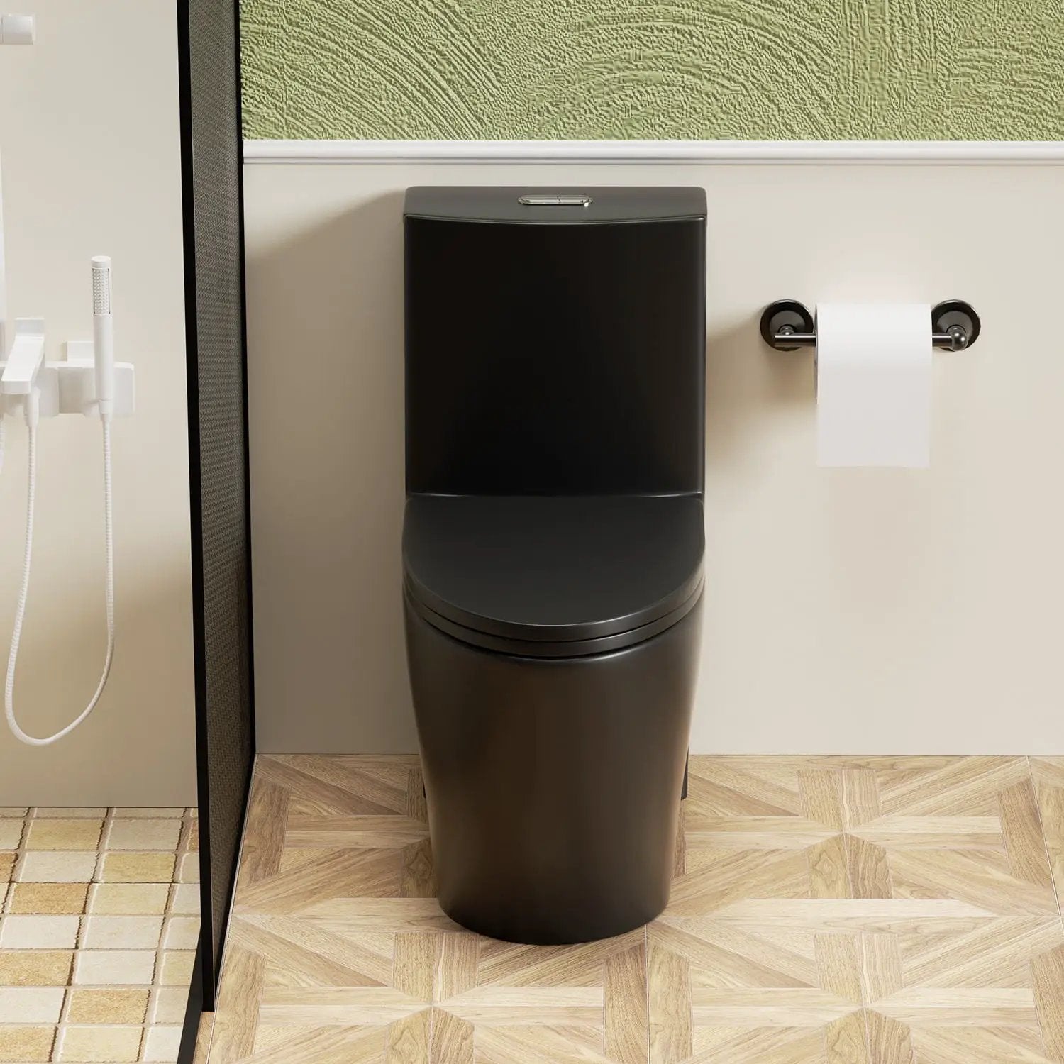 1 Piece Toilet With Tornado Flush, Dual Flush, And ADA Height Comfort Chair by HouseOfZazla