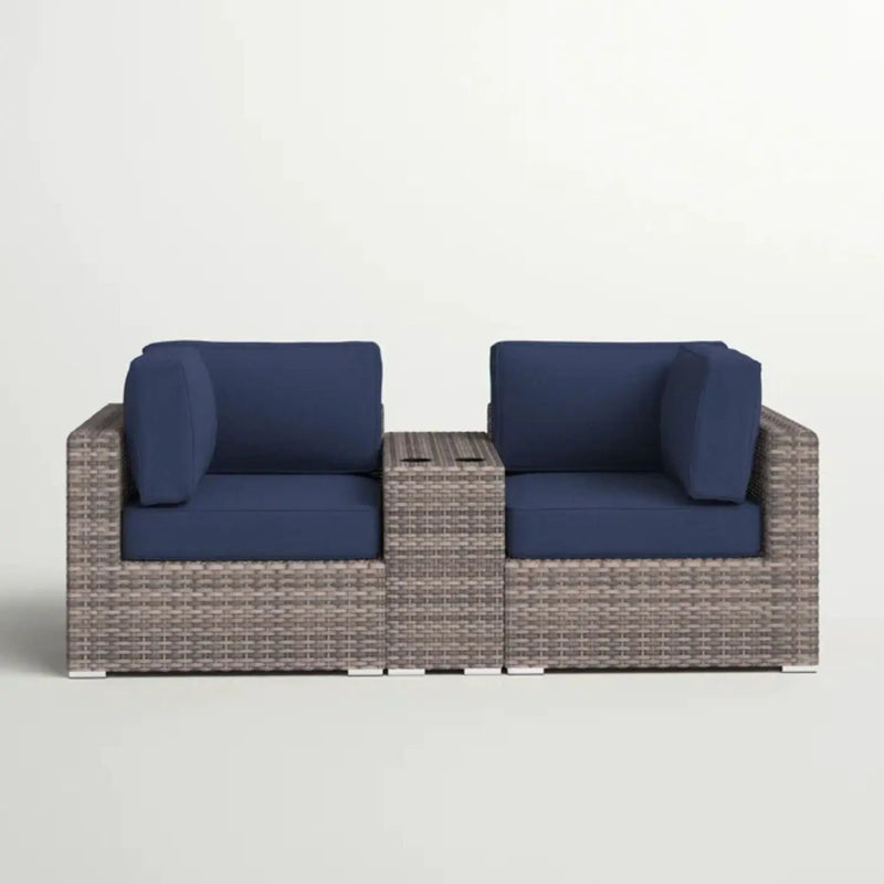 Outdoor Seating Group With Cushions 2 Person - Gray by HouseOfZazla