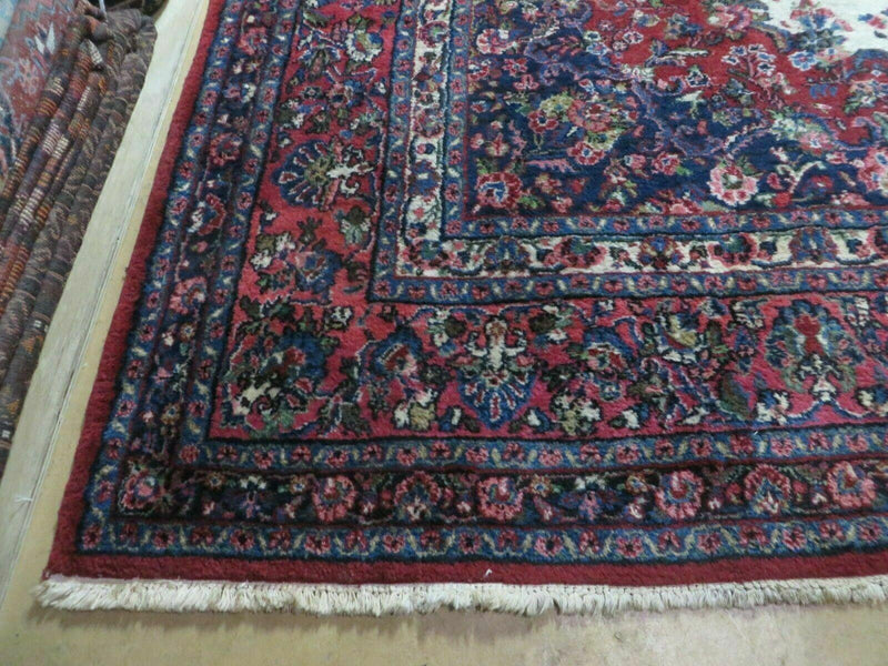 Persian Sarouk Rug 9x12 - Semi Open Field Medallion Carpet by Jewel Rugs