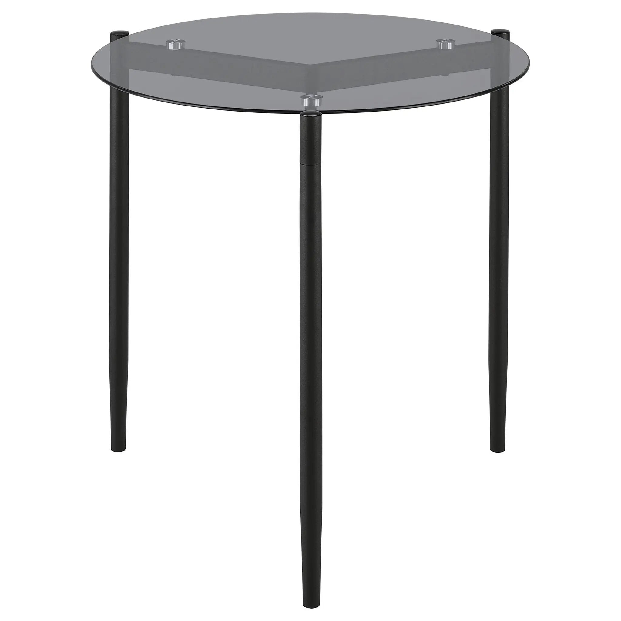 Rosalie Round Smoked Glass Top End Table Grey by Unique Piece Furniture