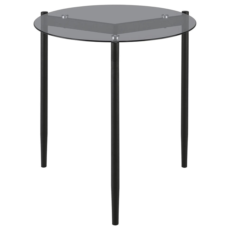 Rosalie Round Smoked Glass Top End Table Grey by Unique Piece Furniture