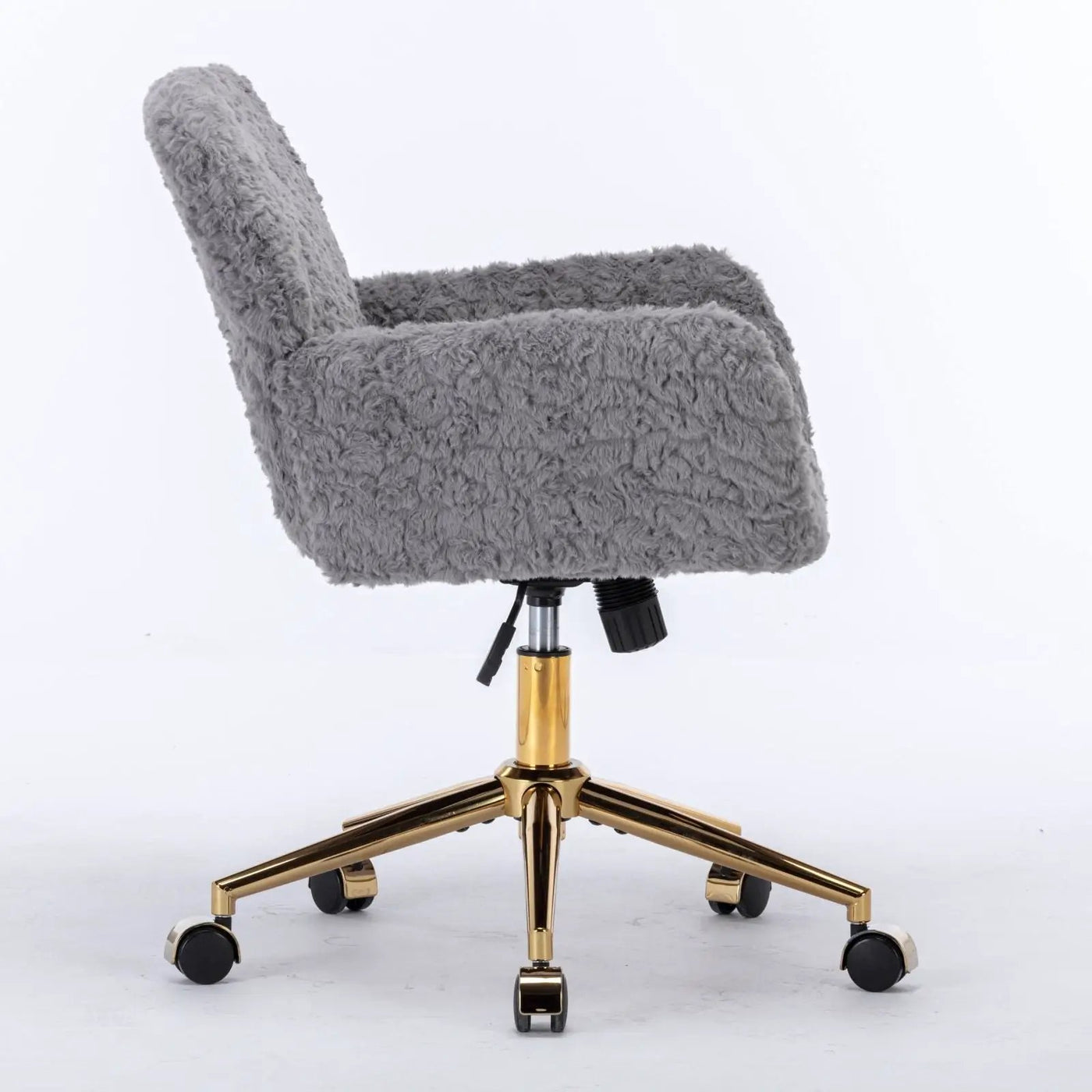 Office Chair, Artificial Rabbit Hair Home Office Chair With Metal Base, Adjustable Desk Chair Swivel Office Chair, Vanity Chair by Unique Piece Furniture