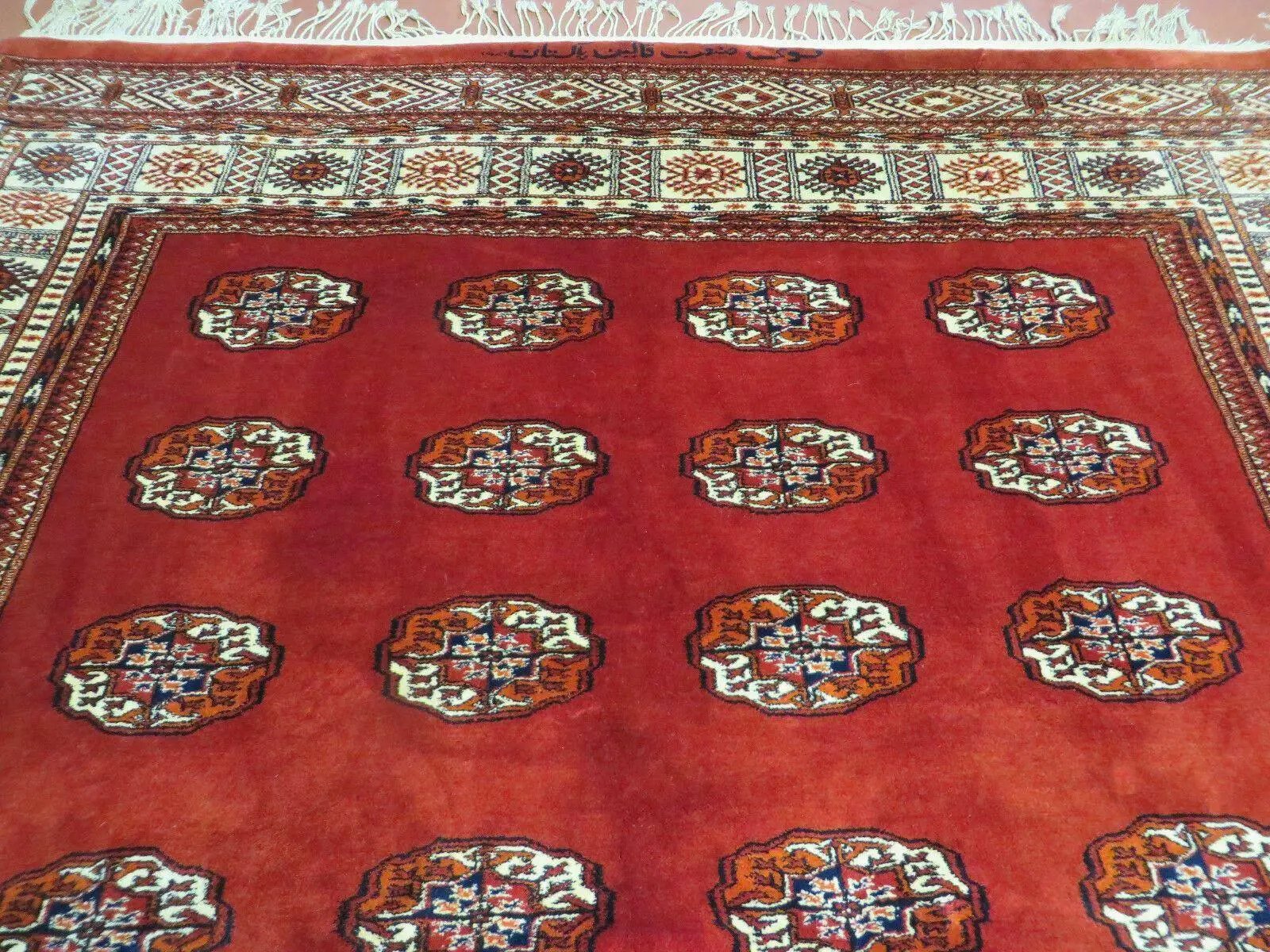 7' X 9' Vintage Handmade Bokhara Turkoman Pakistan Wool Rug Carpet Nice by Jewel Rugs