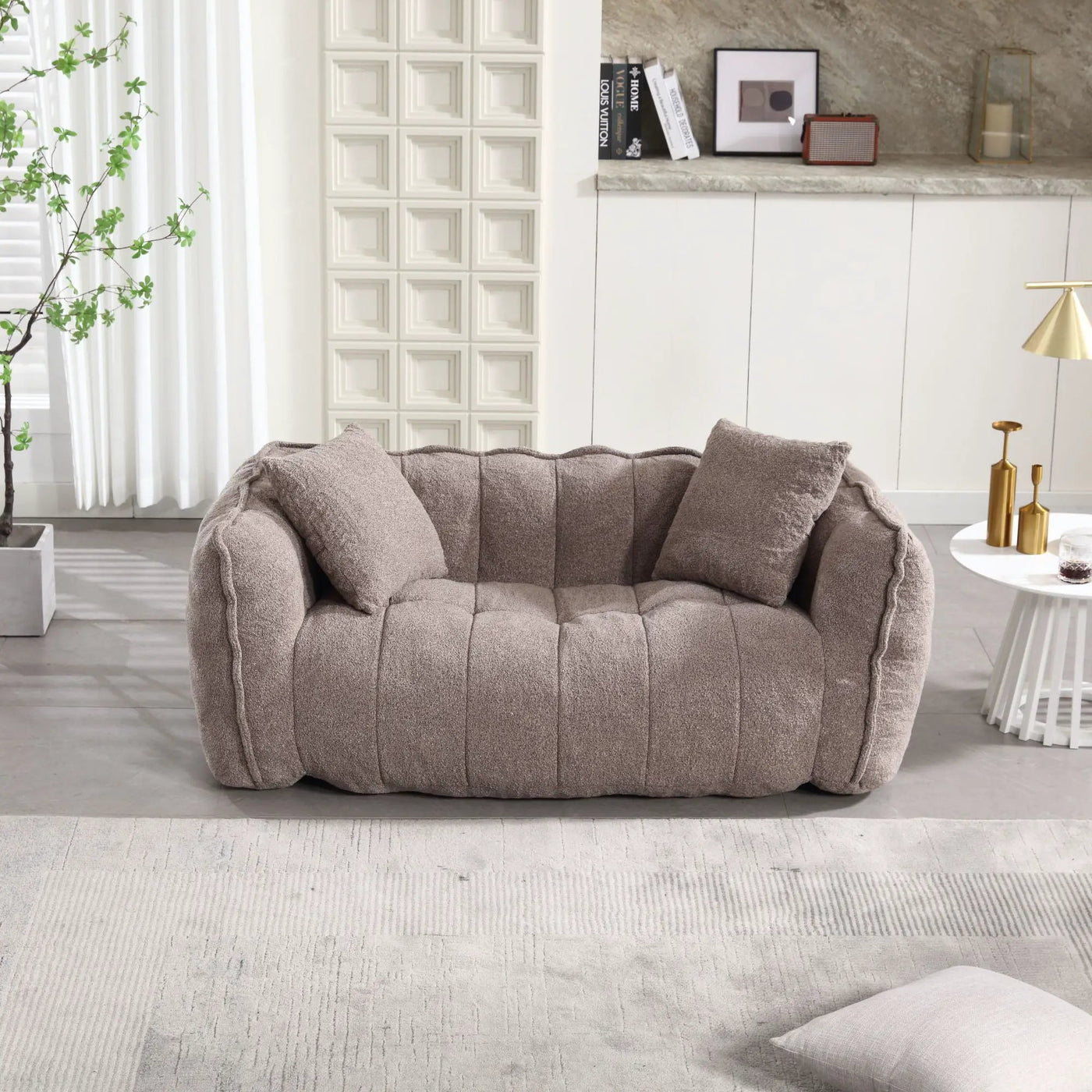 Cozy Beanbag Chair With High Resilience Foam Core For 2 by Unique Piece Furniture