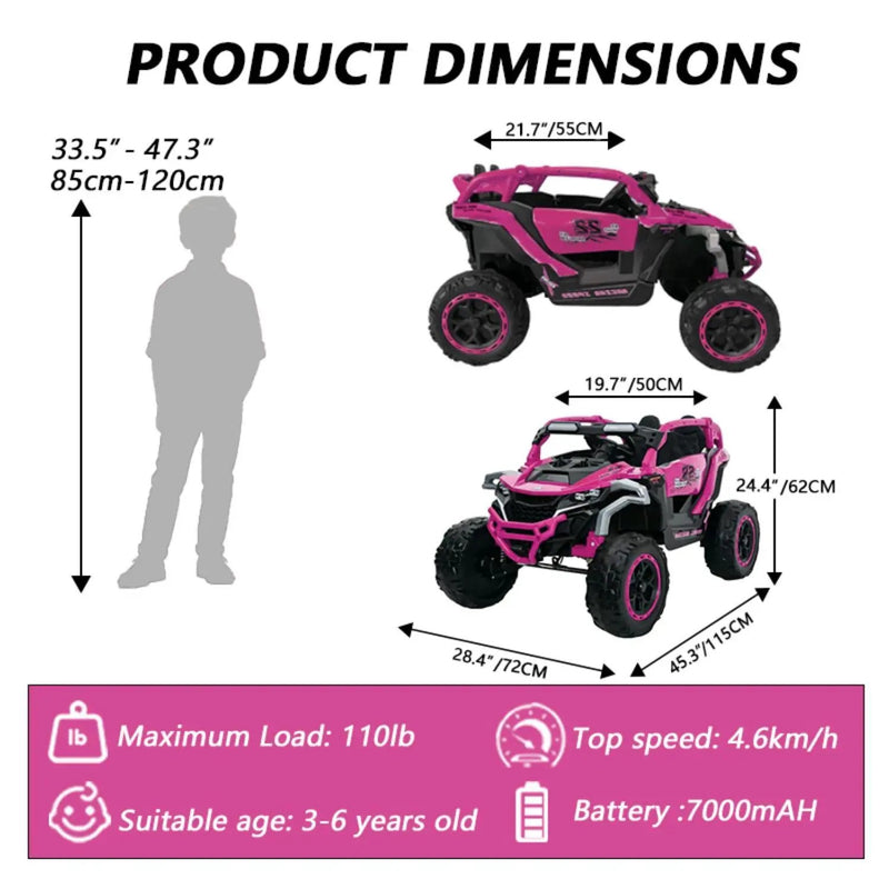 Ride On Kids Electric Truck With Remote Control, Front & Rear Suspension by HouseOfZazla