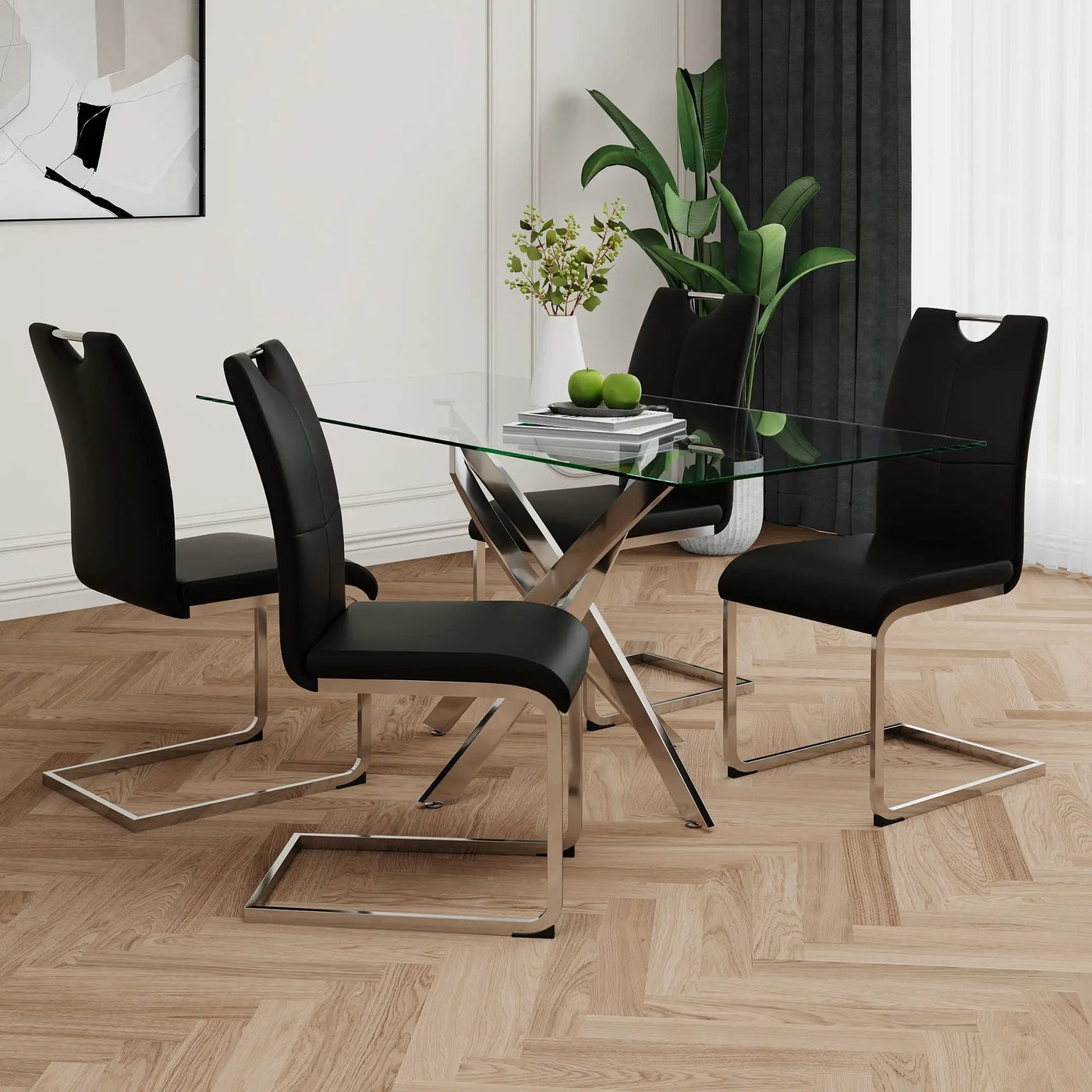 Modern Dining Chairs With Padded Seat And Metal Legs by Unique Piece Furniture