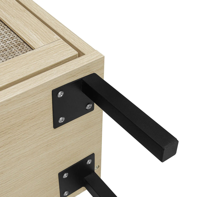 Modern Rattan 3 Door Shoe Rack Cabinet for Entryway by HouseOfZazla