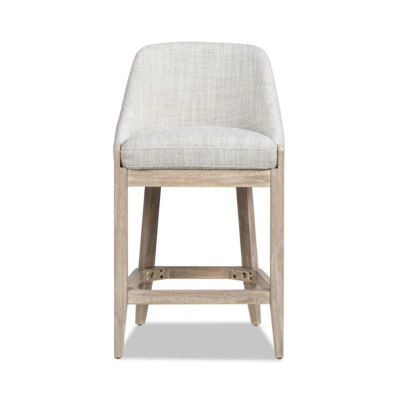 Newport - Coastal Curved Back Upholstered Counter Stool - Two Tone Neutral Gray by Unique Piece Furniture