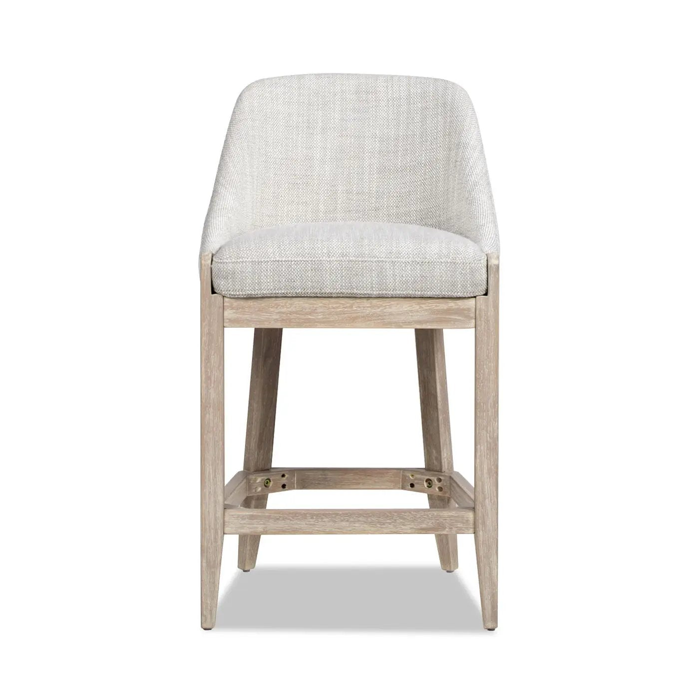 Newport - Coastal Curved Back Upholstered Counter Stool - Two Tone Neutral Gray by HouseOfZazla