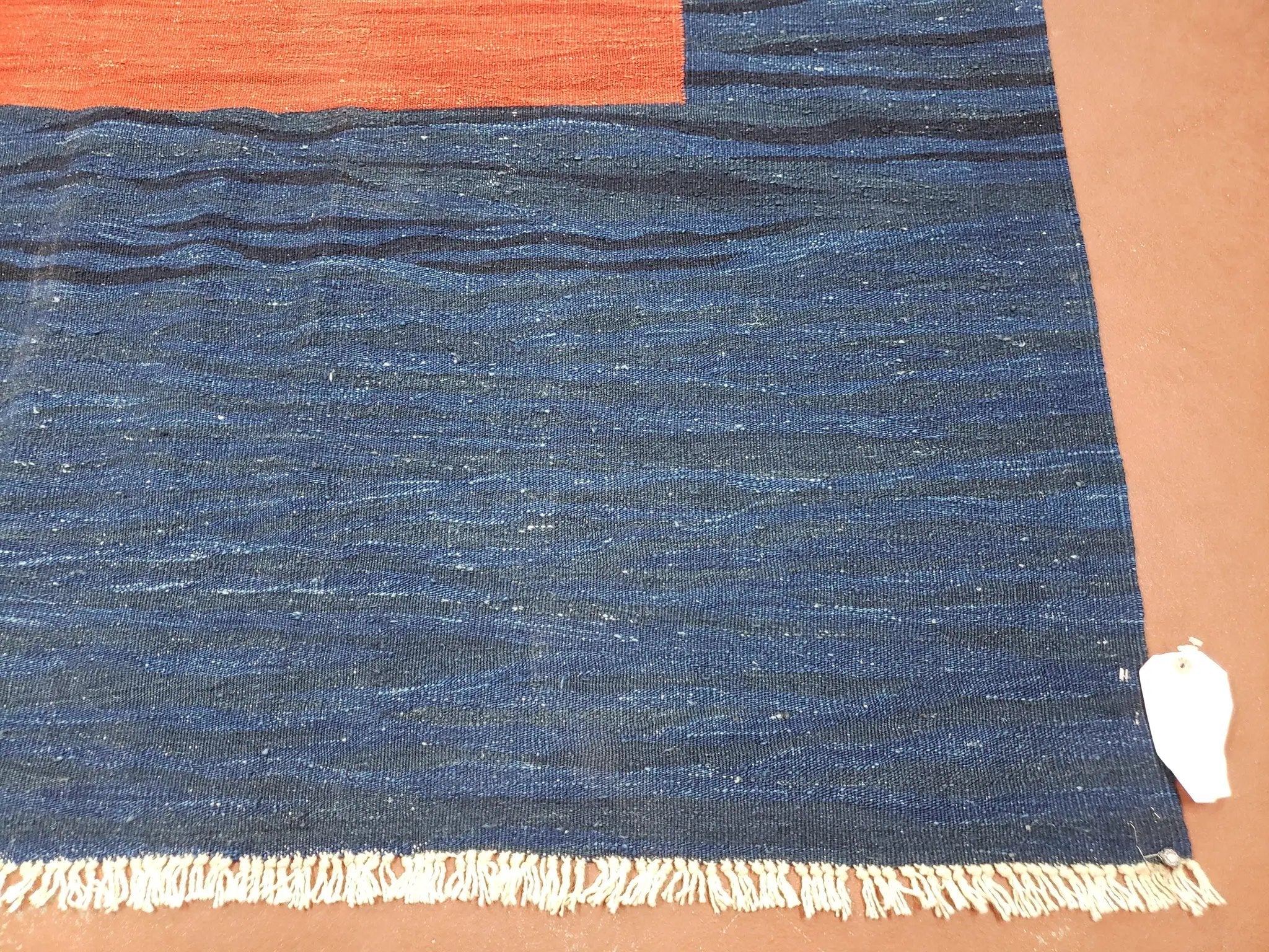 Blue and Red Turkish Kilim Rug, New 6x9 - 7x10 Flatweave Area Rugs, Hand Woven, Wool Handmade Oriental Kilim Abstract Modern Boho, Minimal by Jewel Rugs