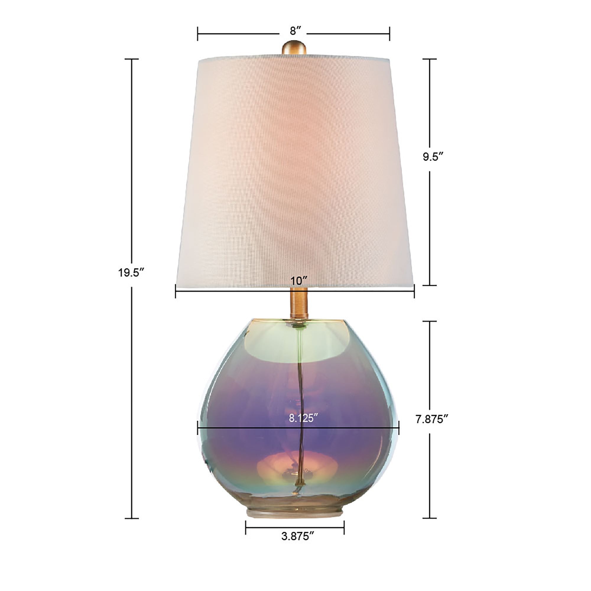 Iridescent Glass Table Lamp by HouseOfZazla