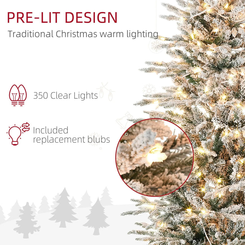 HOMCOM 7.5ft Tall Prelit Artificial Christmas Tree by HouseOfZazla