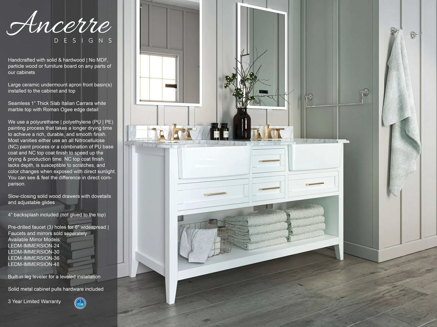 Hayley 60" Bath Vanity Set by Ancerre Designs