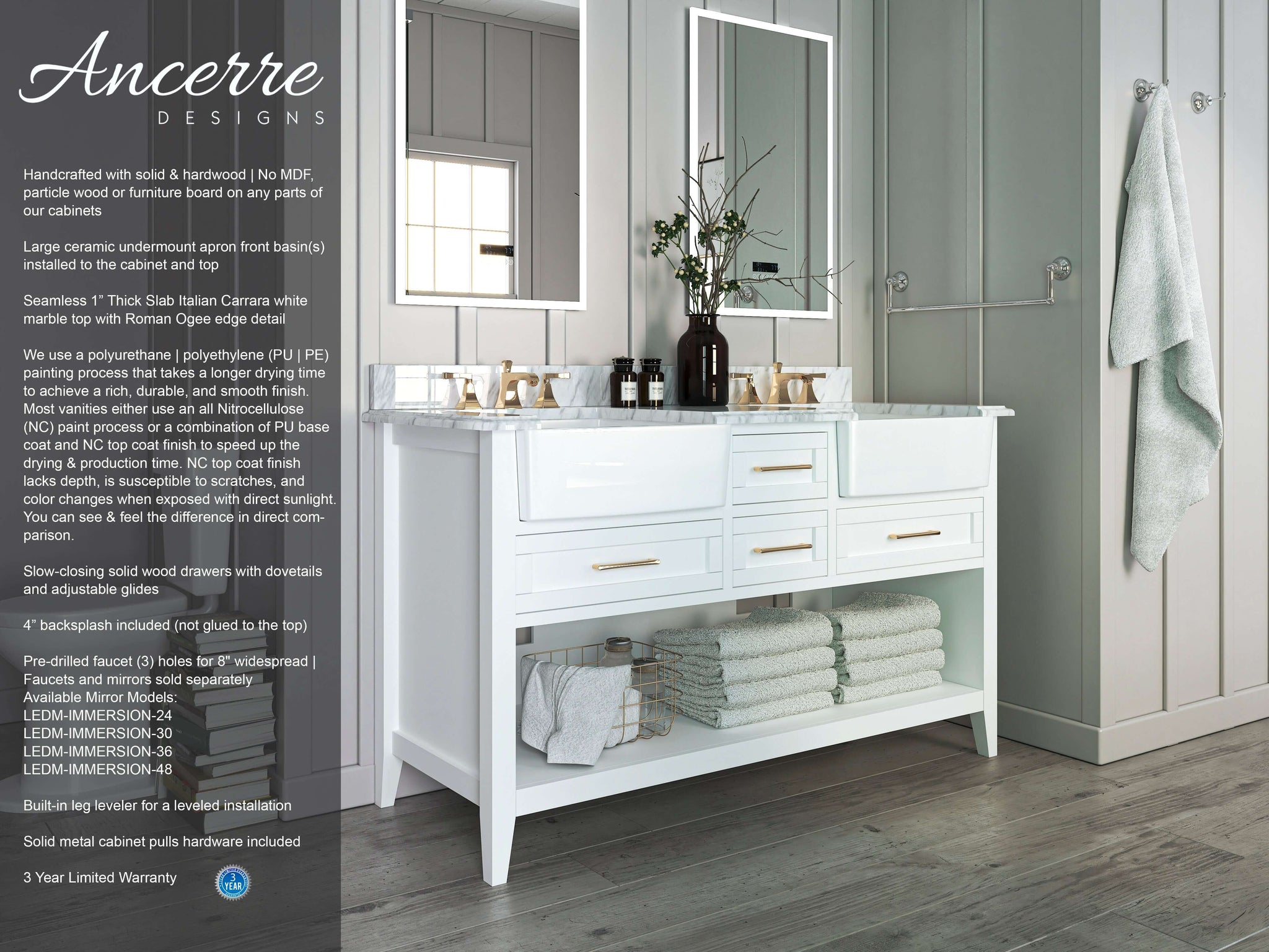 Hayley 60" Bath Vanity Set by Ancerre Designs