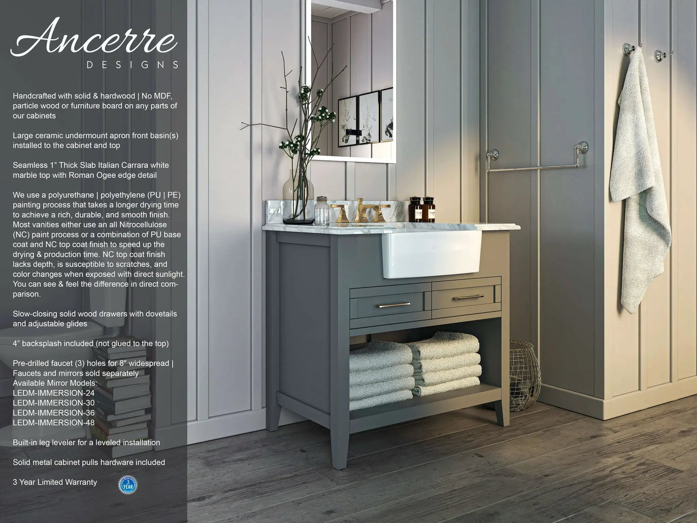 Hayley 36" Bath Vanity Set by Ancerre Designs