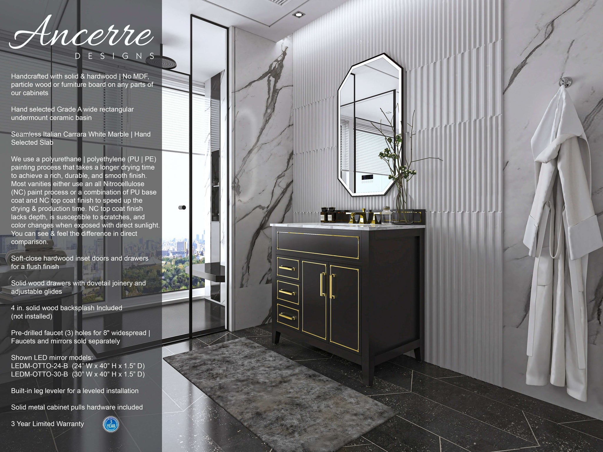 Aspen 36" Bath Vanity Set by Ancerre Designs