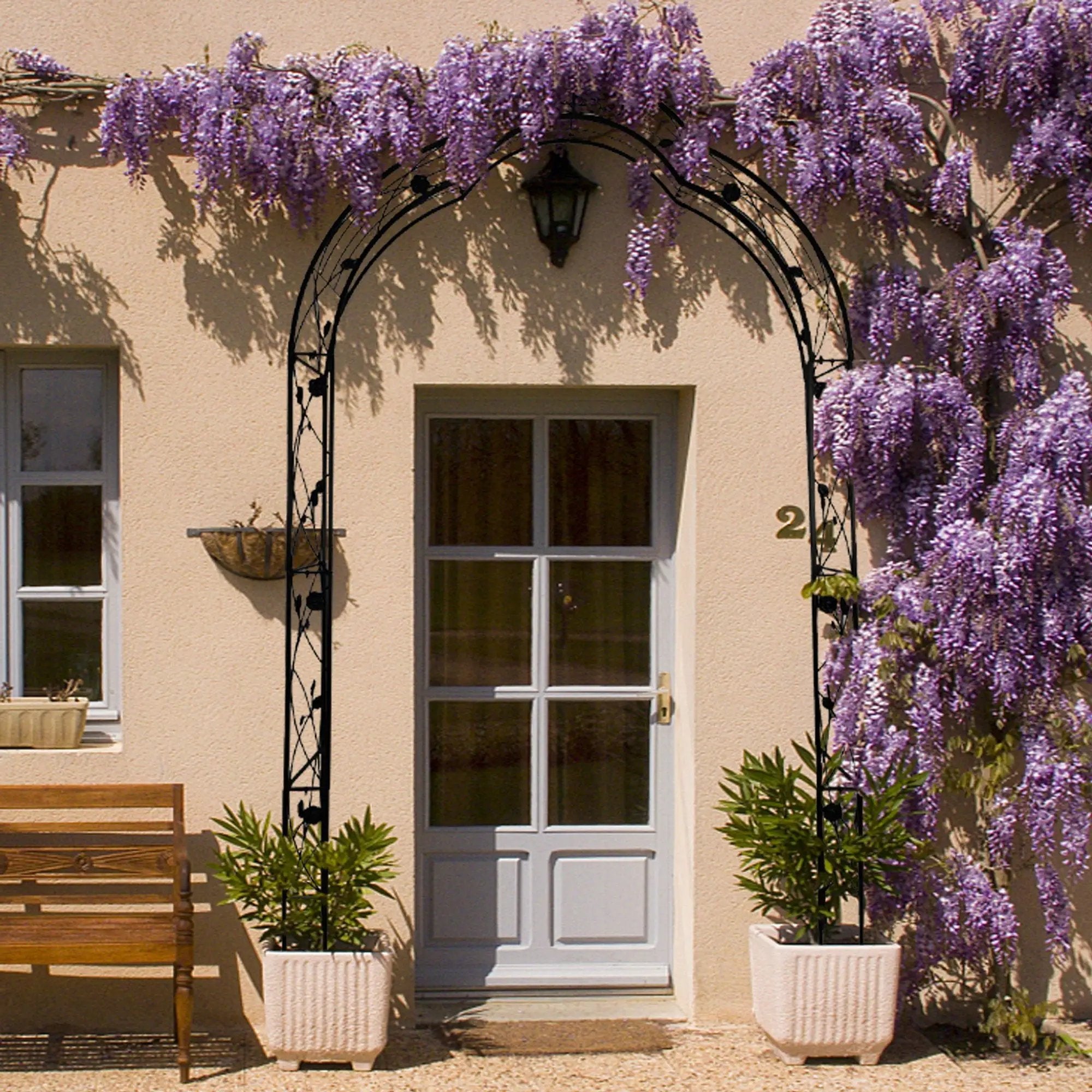 Metal Garden Arch Assemble Freely With 8 Styles Garden Arbor Trellis Climbing Plants Support Rose Arch by HouseOfZazla