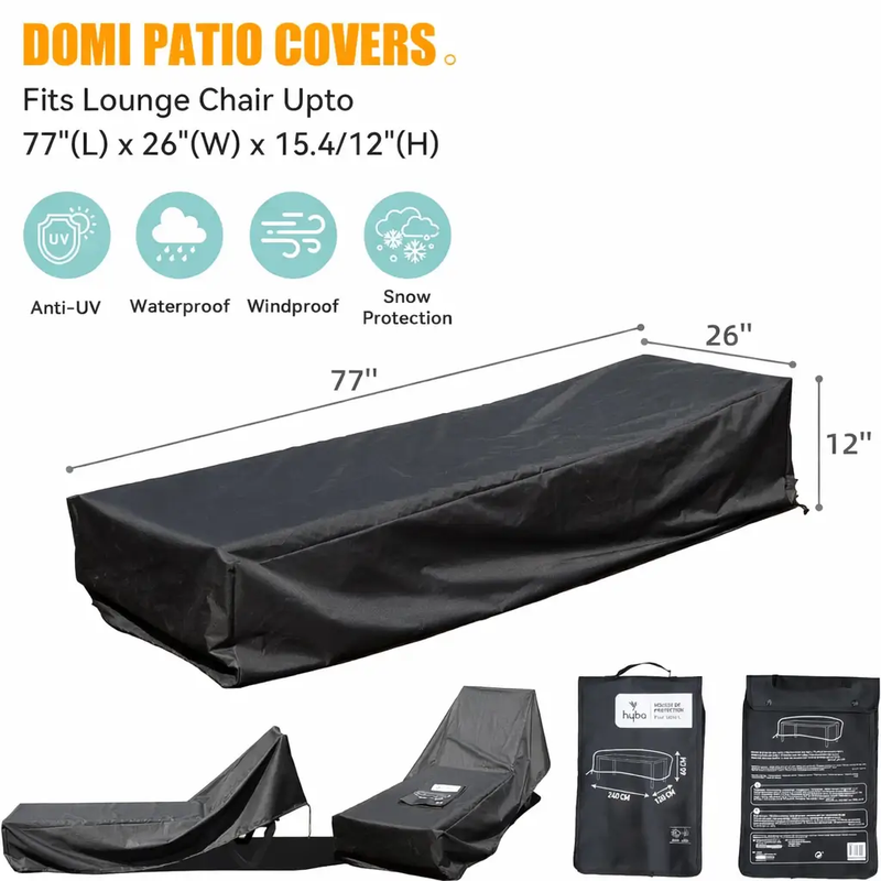 Waterproof Patio Lounge Chair Cover - Heavy Duty Outdoor Protection by HouseOfZazla